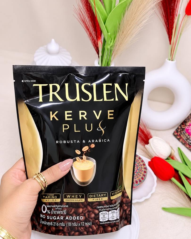 Truslen Kerve Plus Instant Coffee Mix Powder 18g. Pack 12 Sticks