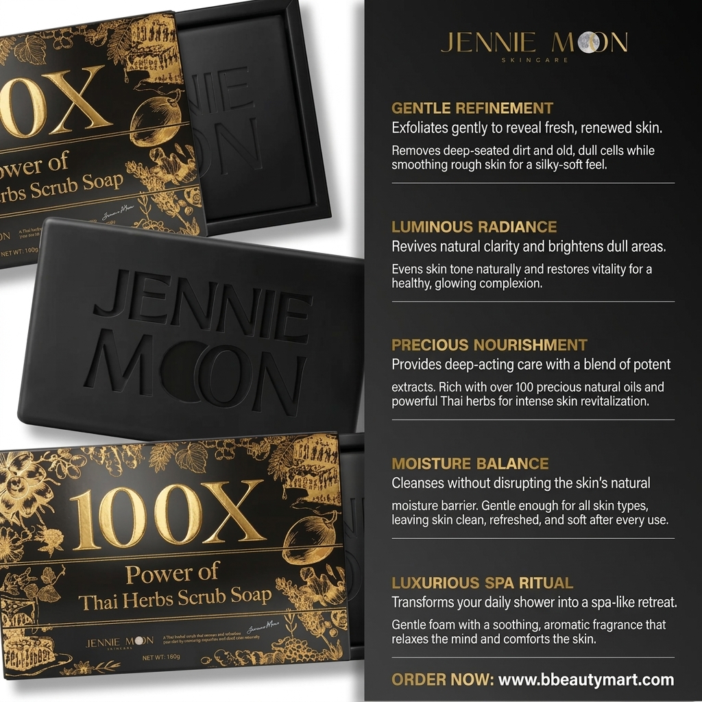 JENNIE MOON 100x Power Of Thai Herbs Scrub Soap