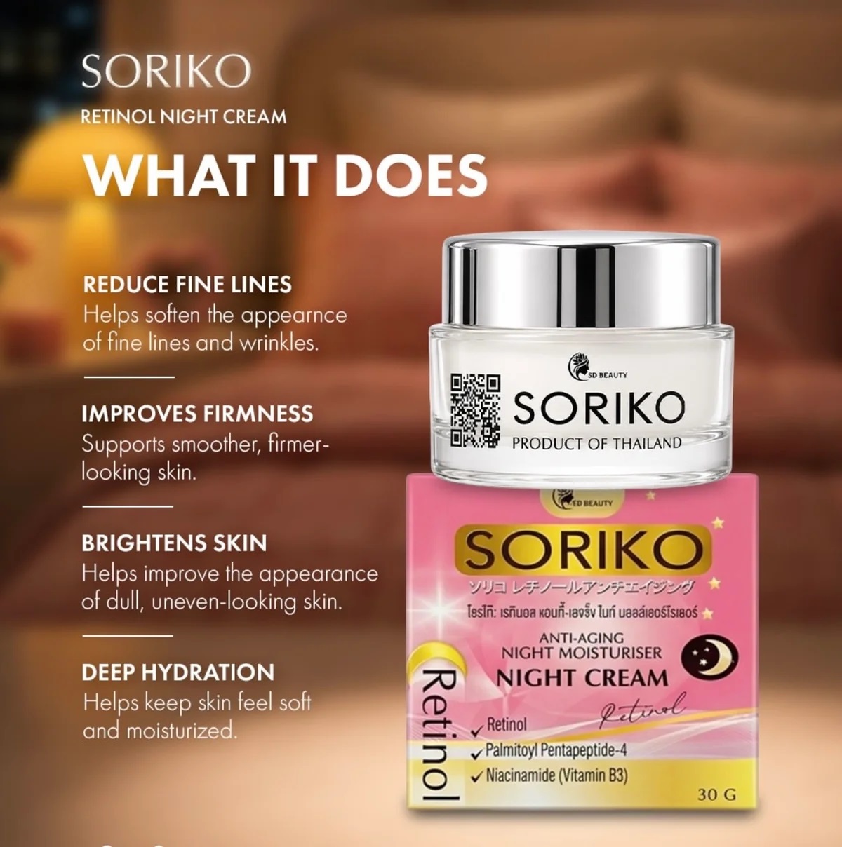 Soriko Retinol Anti-Aging Night Moisturizer Cream 30g