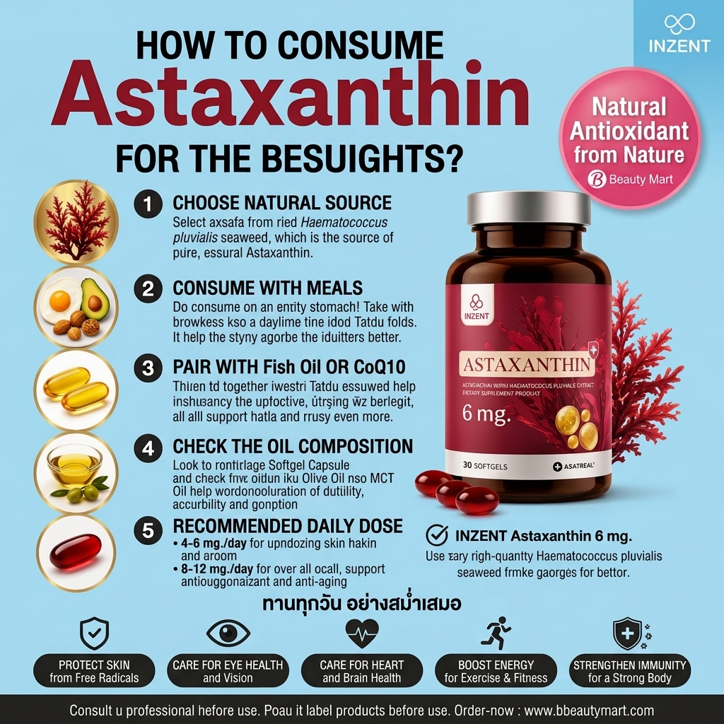INZENT Astaxanthin 6 mg (30 Capsules) a premium supplement