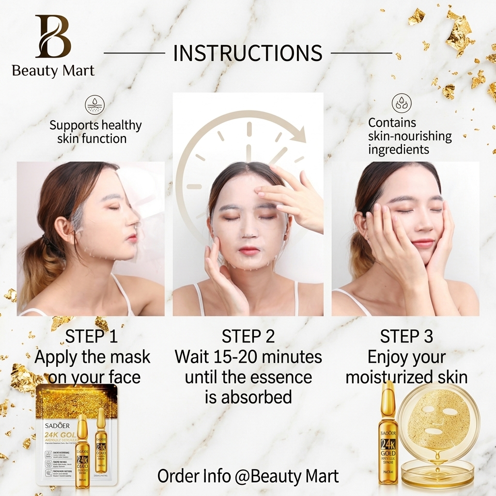  Sadoer 24k gold ampoule serum facial mask