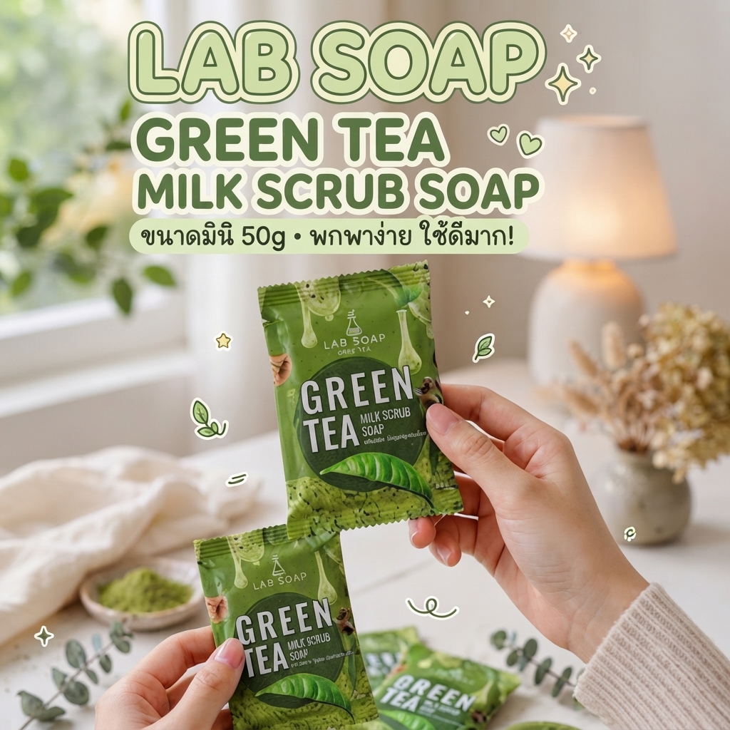 Lab soap Green tea milk scrub soap