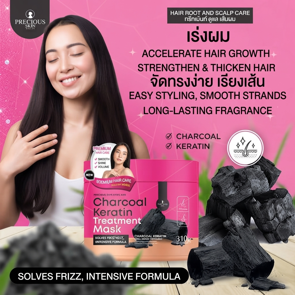 The Precious Skin Thailand Charcoal Keratin Hair Treatment Mask