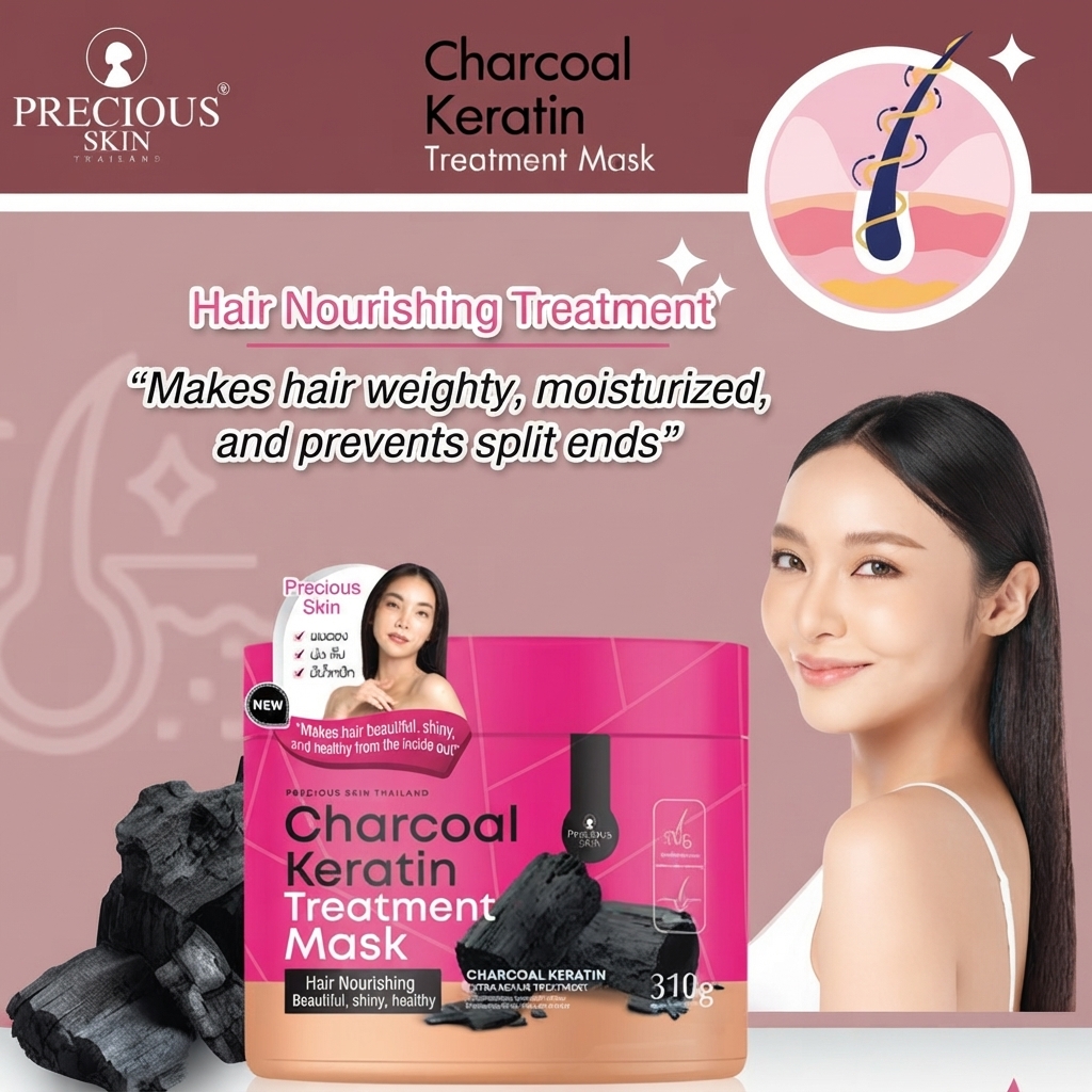 The Precious Skin Thailand Charcoal Keratin Hair Treatment Mask