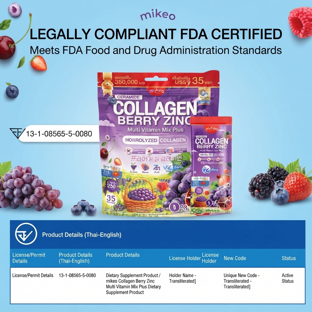 Mikeo Collagen  Berry Zinc Dietary Supplement (30 Sachets)