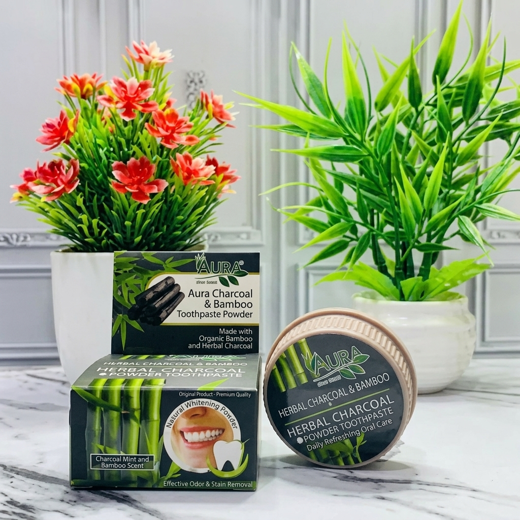 New Thai Herbal Charcoal Powder Toothpaste 