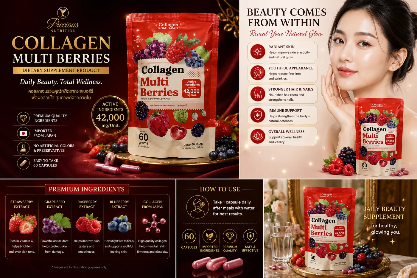Collagen Multi Berries 42000mg  60 capsule