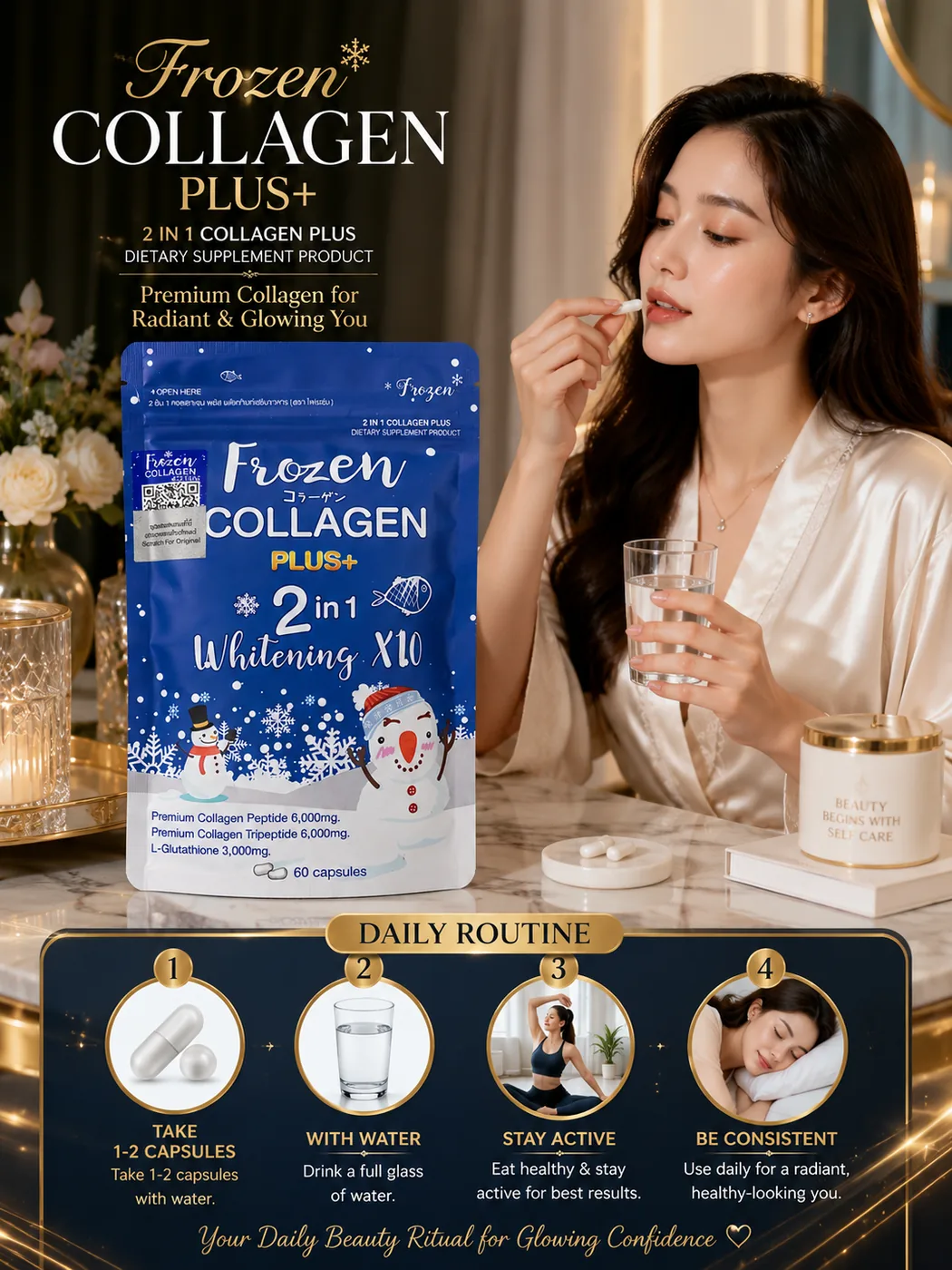 Frozen Collagen Pluce 2 in 1 whitening X10