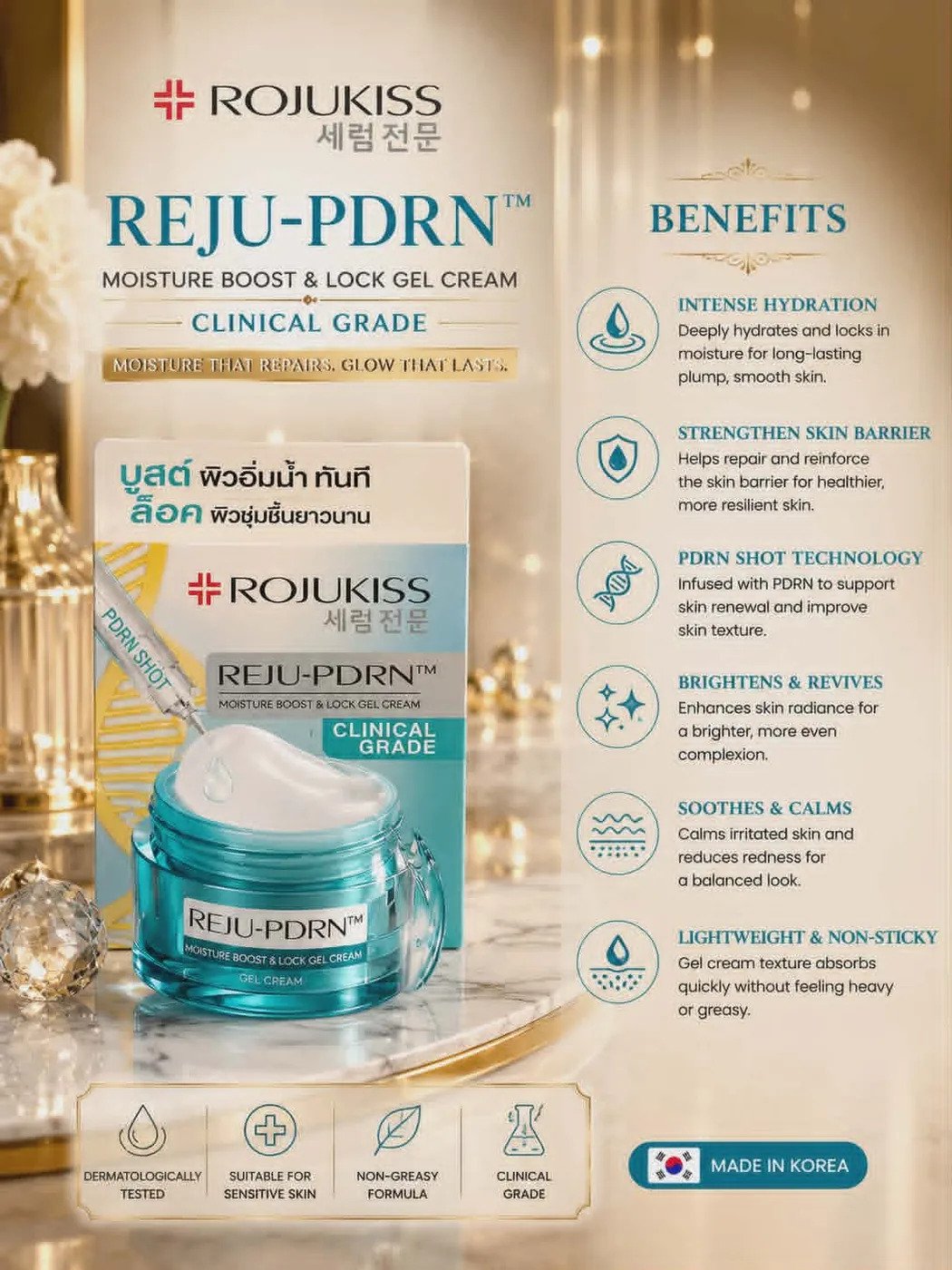 Rojukiss REJU-PDRN Moisture Boost Lock Gel Cream 50 ml.